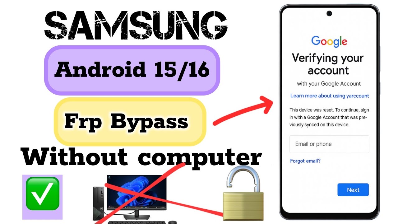All Samsung Android 15/16 Frp bypass without computer. Gmail security unlock 2026