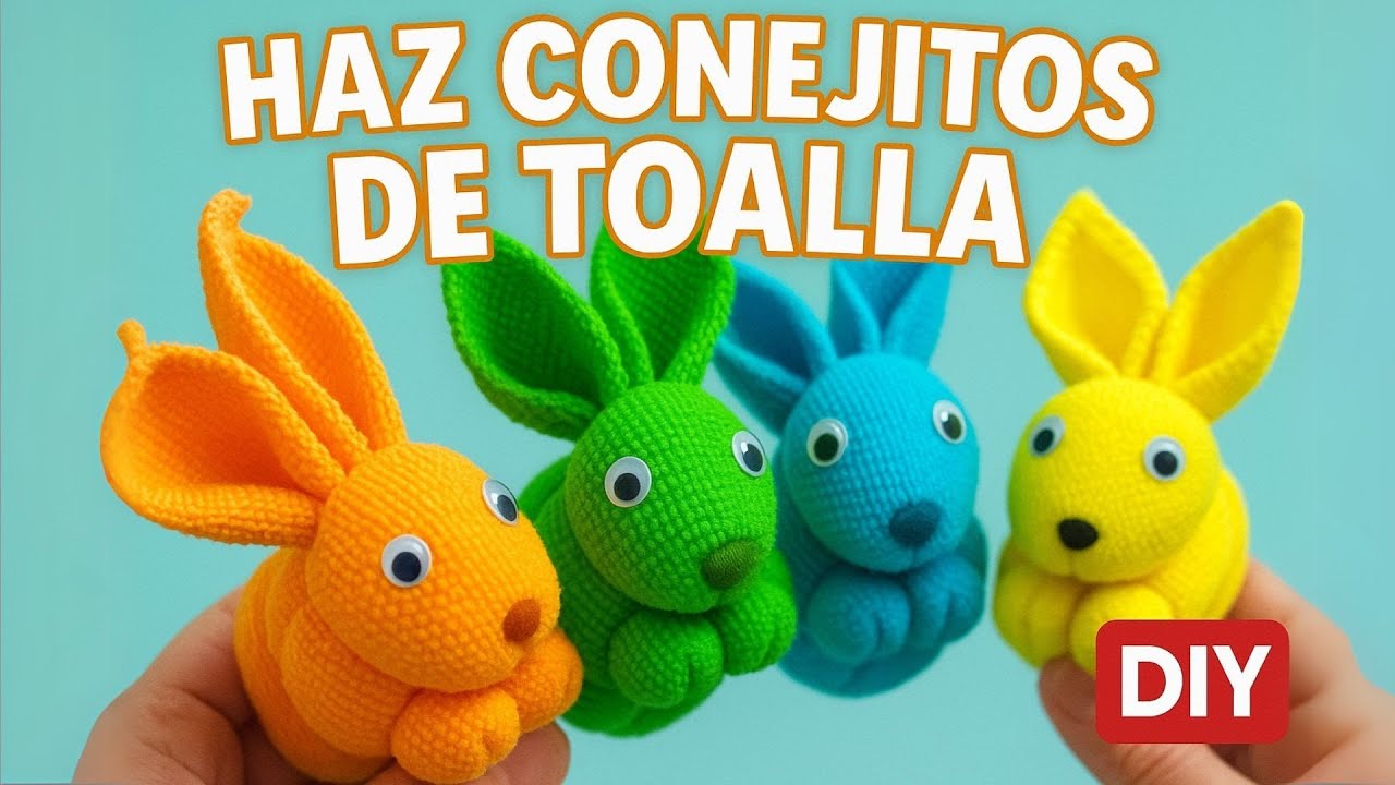 🐰 ¡Haz estos CONEJITOS de toalla en minutos! 🧺✨