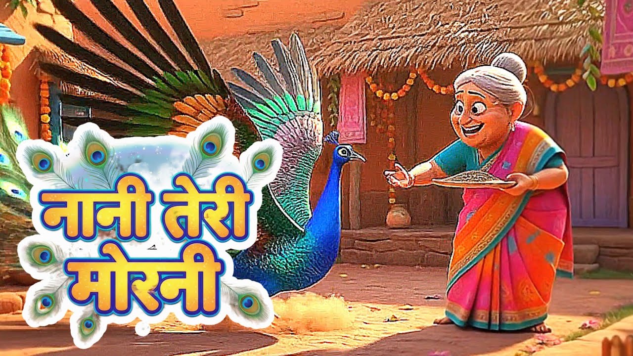 Ayushi नानी तेरी मोरनी को मोर ले गया 🦚 | Nani Teri Morni | MJ Toons @JingleToons  