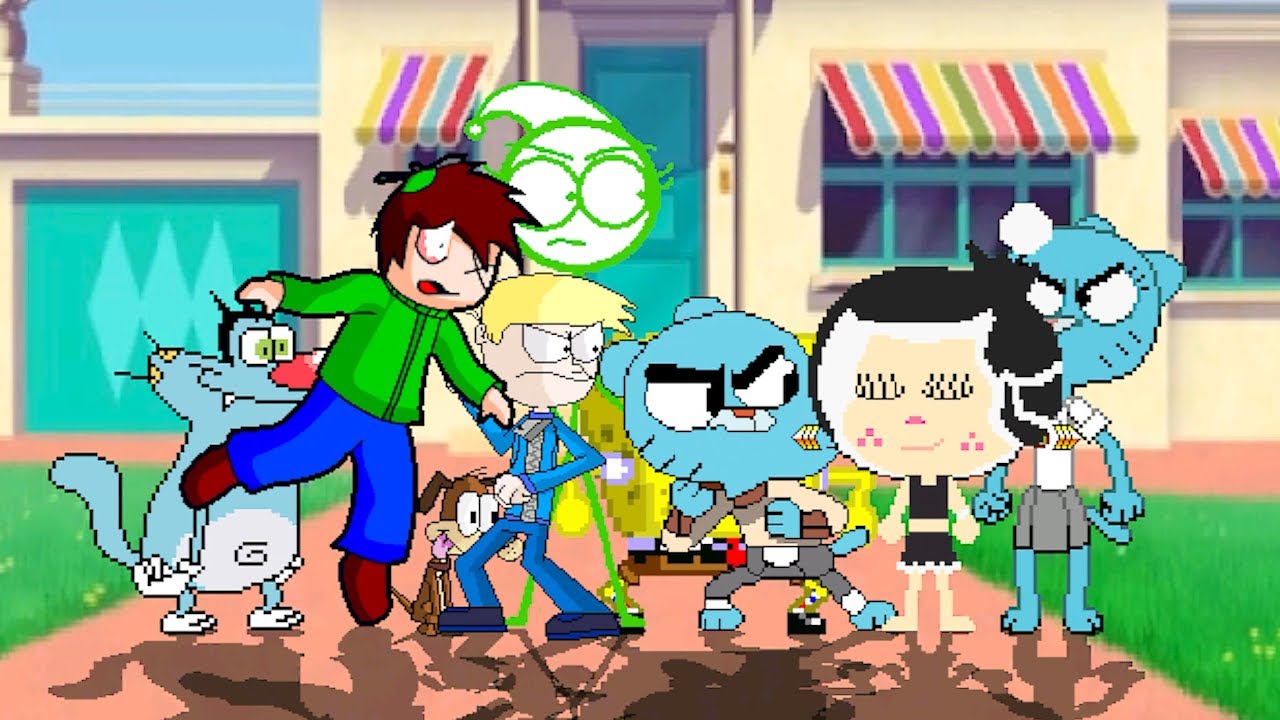 MUGEN Rumbles! Mh Daniel Oggy George & Lord Tourettes vs Hanazuki Nicole Gumball & SpongeBob