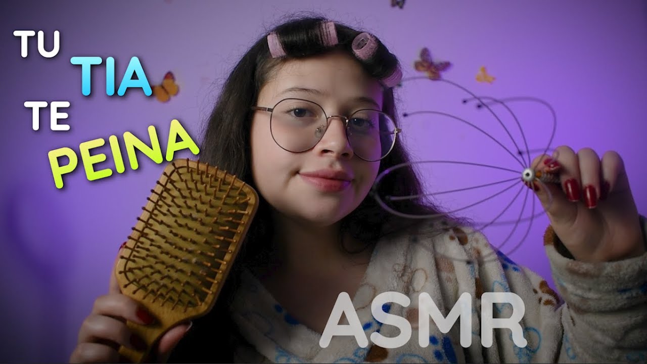 ASMR en español 🥰tu TÍA te PEINA mientras TE DUERMES 💆🏻‍♀️Masaje Capilar✨  Vivalen ASMR
