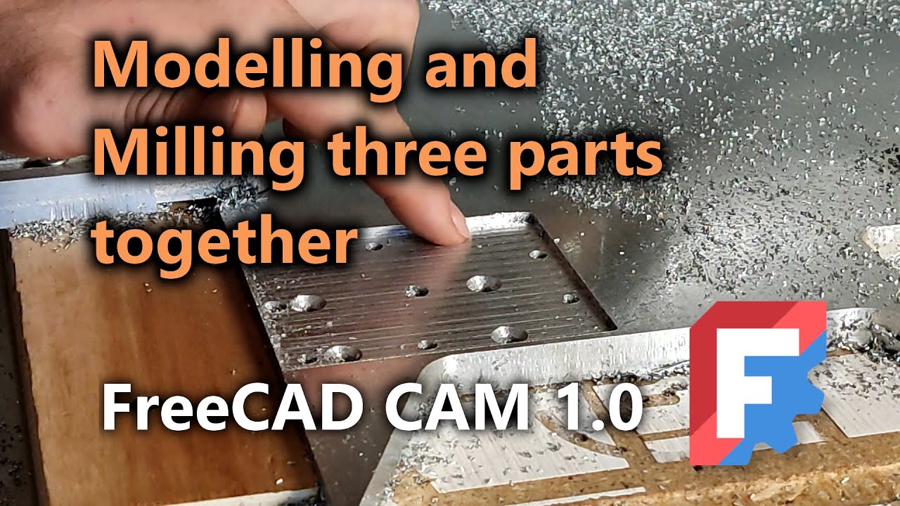 Моделирование и фрезерование нескольких деталей одновременно в FreeCAD 1.0 CAM Workbench