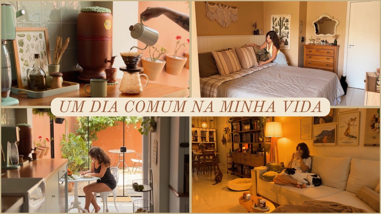 um dia comum na minha vida | slow living, rotina matinal, organização de casa e rotina de trabalho