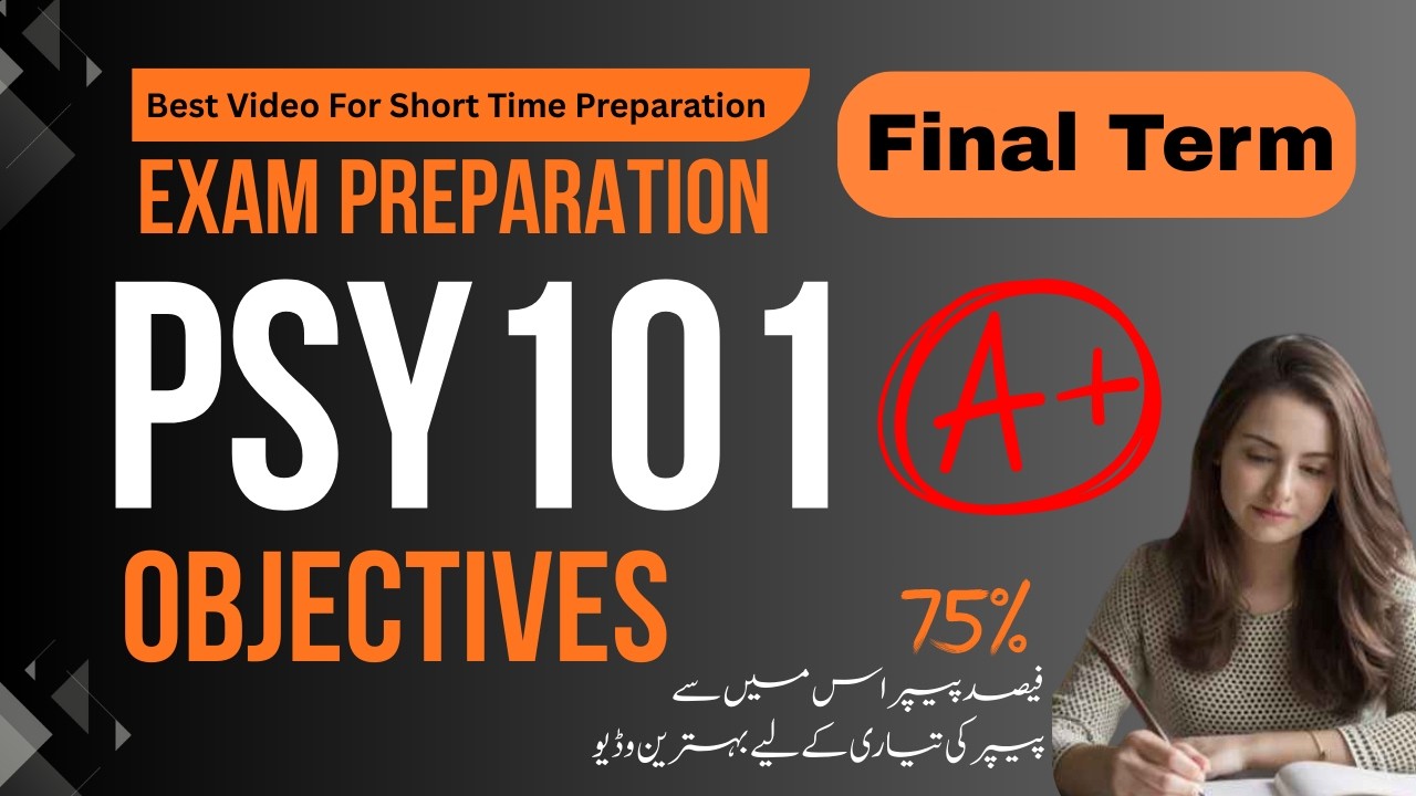 PSY101 Finalterm Preparation | Finalterm | PSY101 | Important Quiz  | Important Objectives | MCQS |