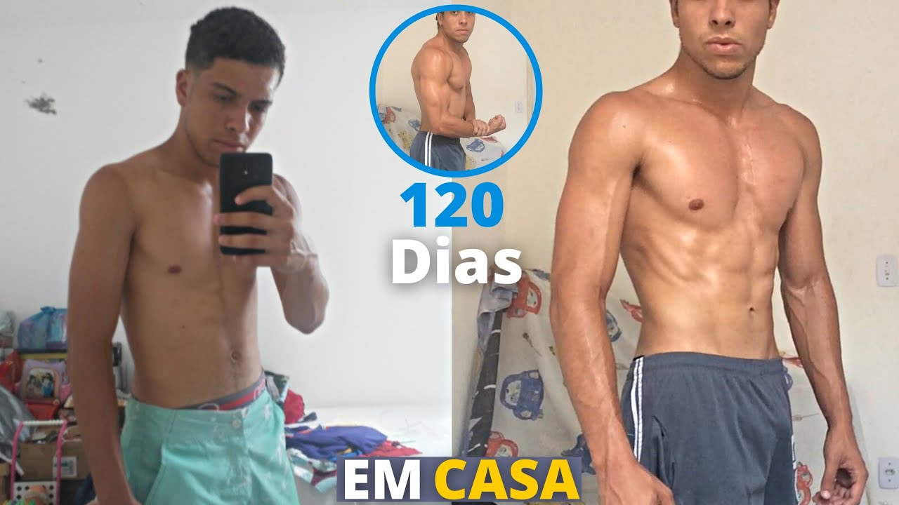 EVOLUÇÃO 120 DIAS TREINANDO EM CASA - ECTOMORFO