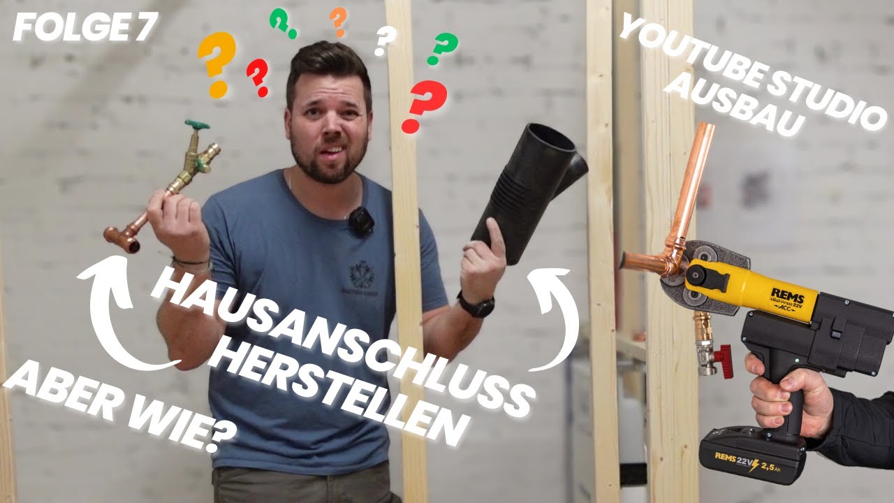 🛠️ So mache ich den Hausanschluss für Wasser & Abwasser im Keller | Studio Ausbau Teil 7