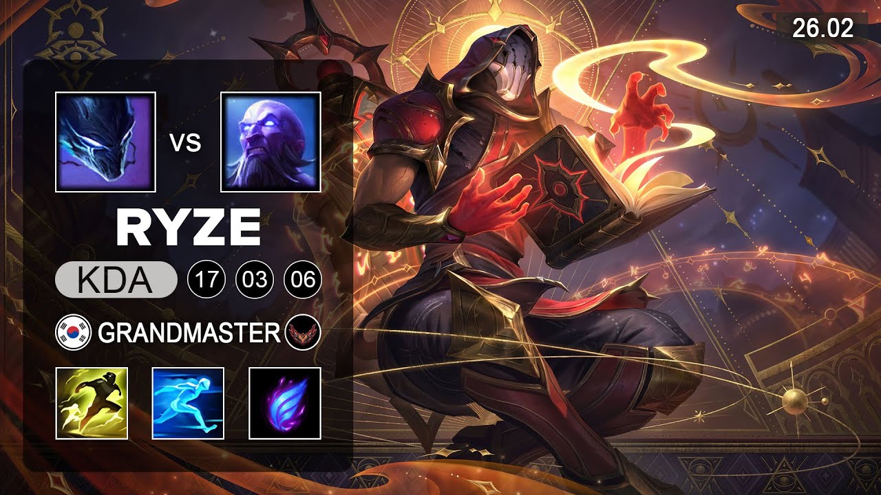 Ryze vs Nocturne Mid - KR Challenger - Patch  26.02 Season 16