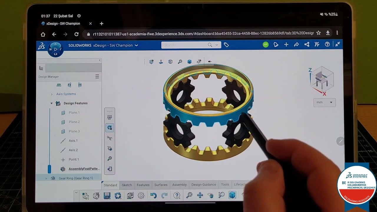#xDesign Touch Mode | How to make Gear Ring design? | #Assembly | #3DEXPERIENCE | #3DCreator |