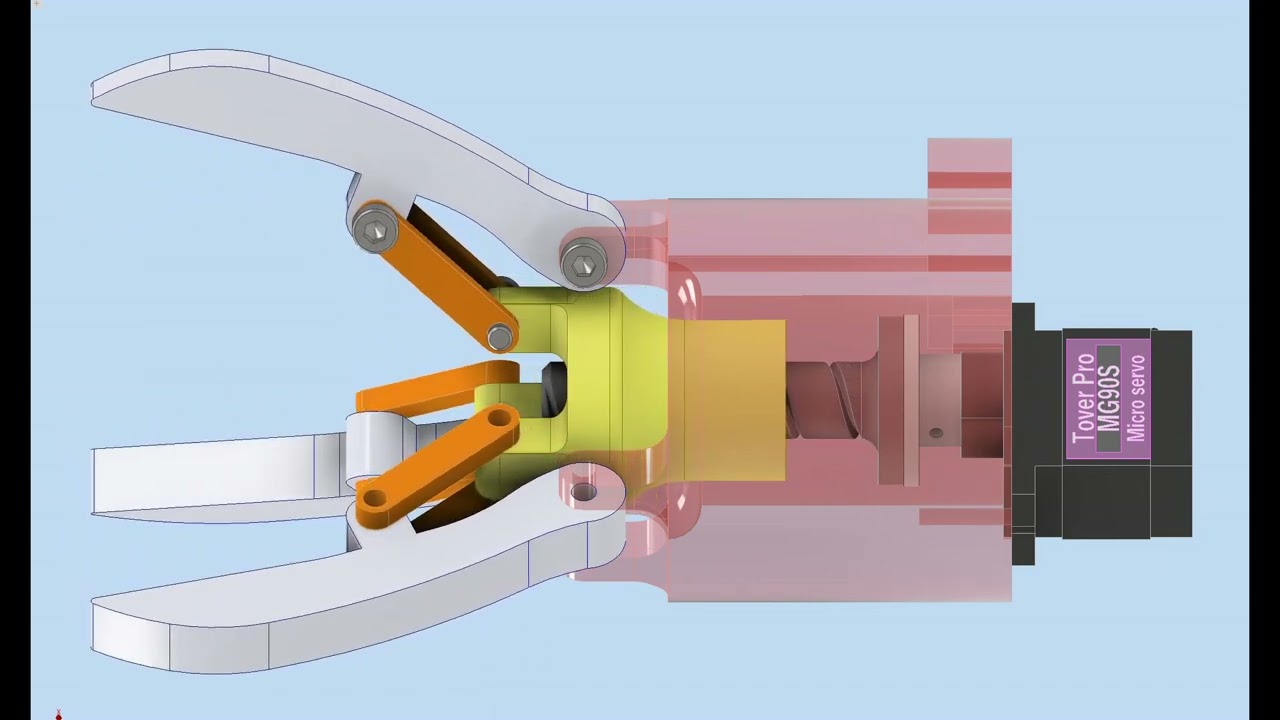 Compact 3-jaw gripper MG90S.