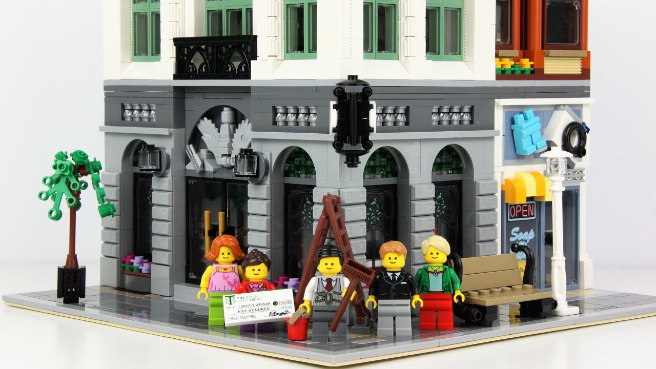 Распаковка, быстрая сборка и обзор модульного набора LEGO «Банка из кубиков» (10251)!