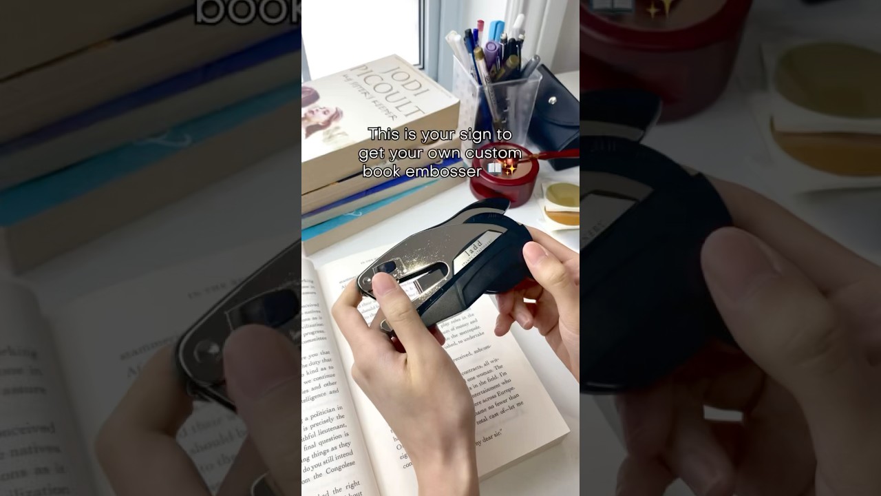 Nothing says &lsquo;mine&rsquo; quite like a custom book embosser 😉 #books #smallbusiness #giftideas #booktok
