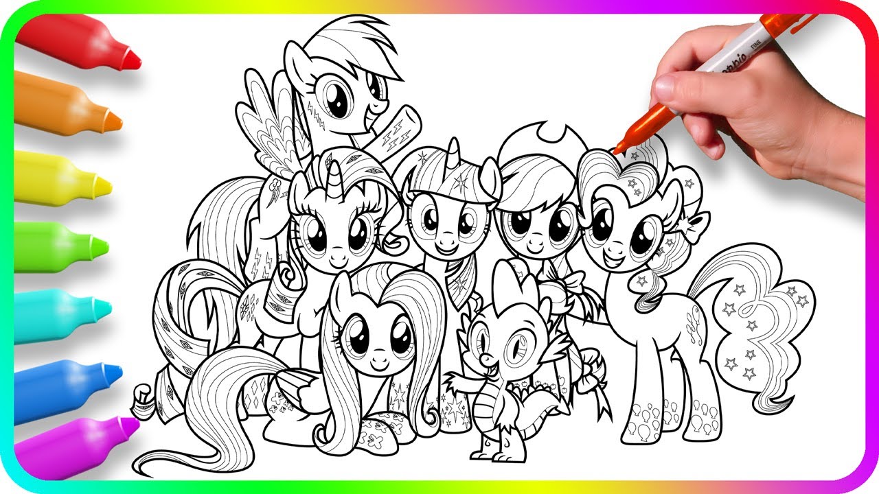 Coloring Pages MY LITTLE PONY Friendship is Magic. Easy Drawing Tutorial. How to draw My Little Pony