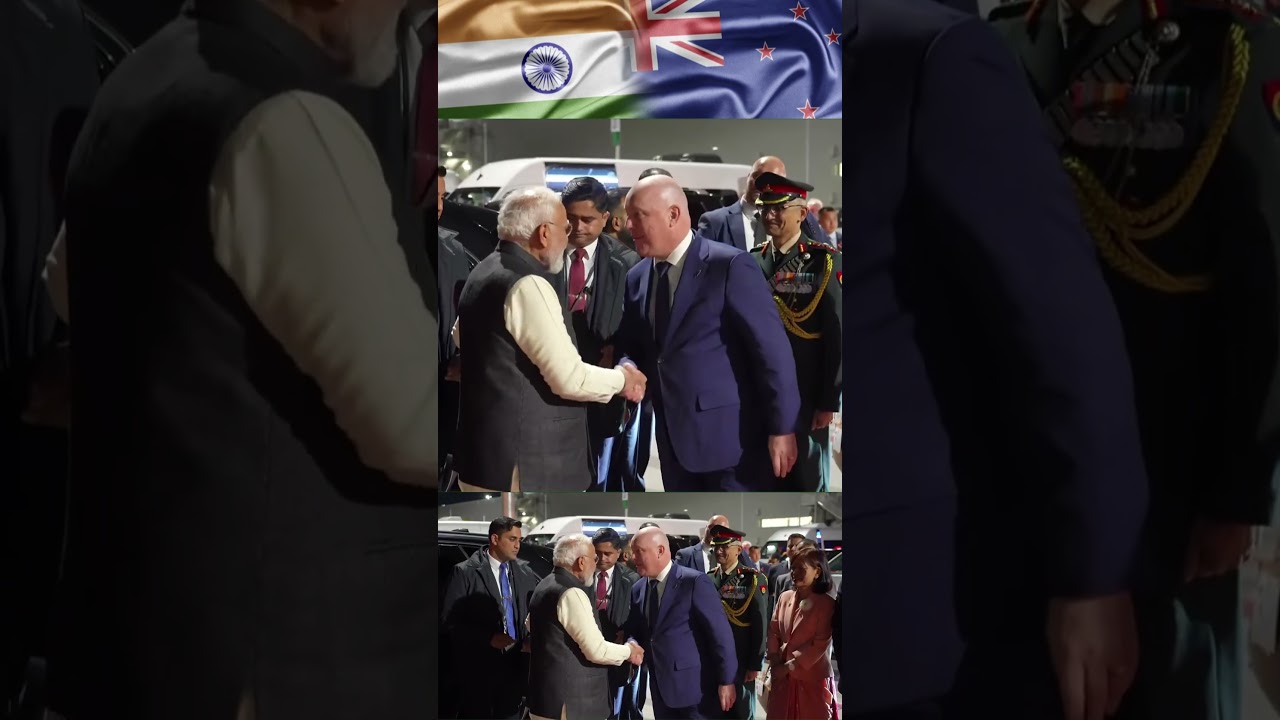 PM Luxon Sees Off PM Modi at Auckland Airport