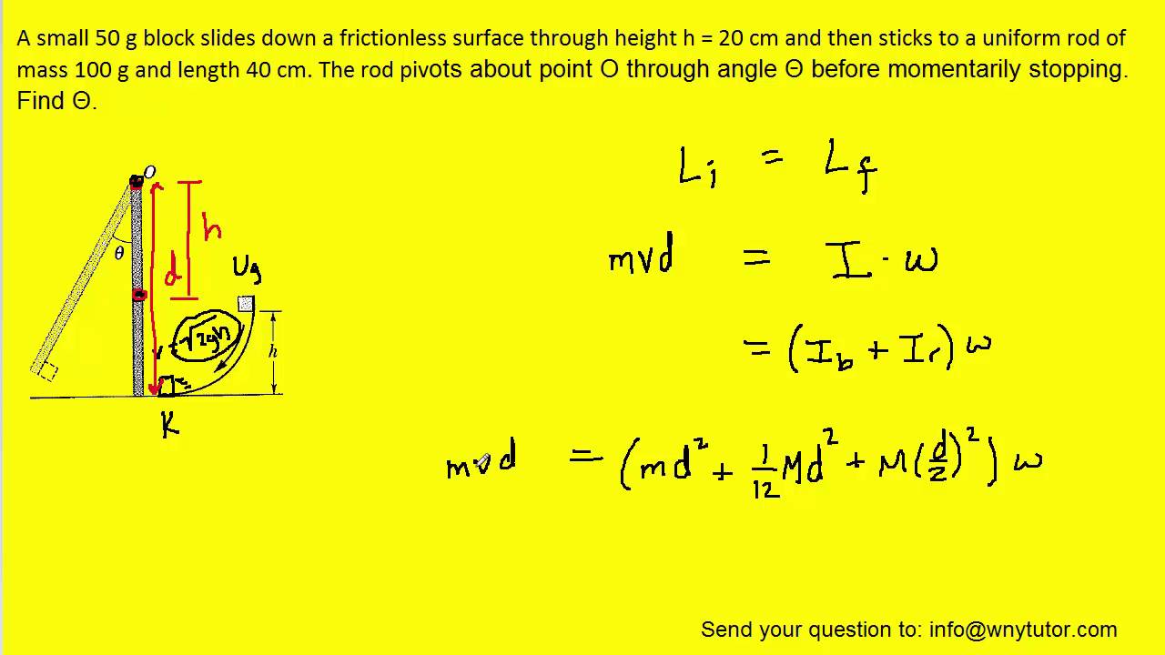 a small 50 g block slides down a frictionless surface through height