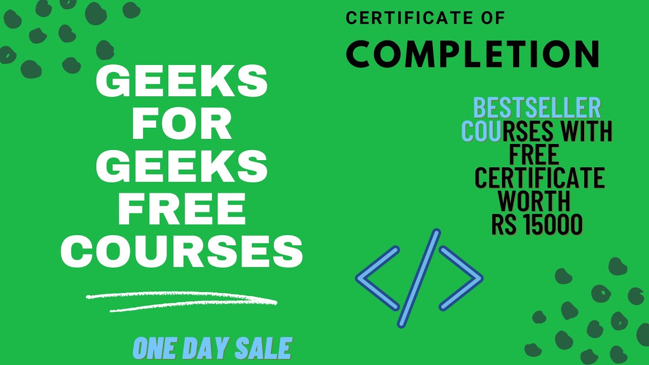 Geeks For Geeks Courses For Free | One Day Sale | By - Apoorv Gupta