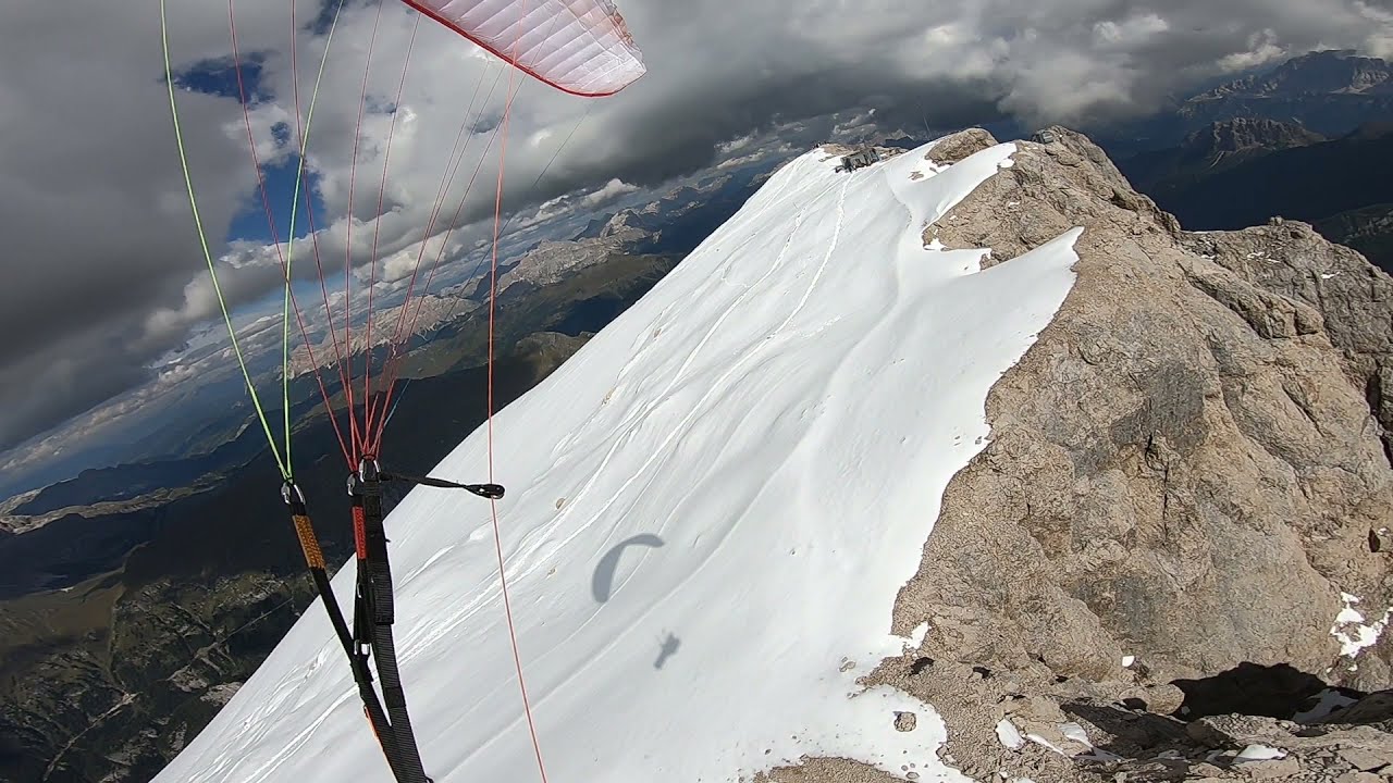 Dolomites Marmolada paragliding panorama Italy-Punta Penia
