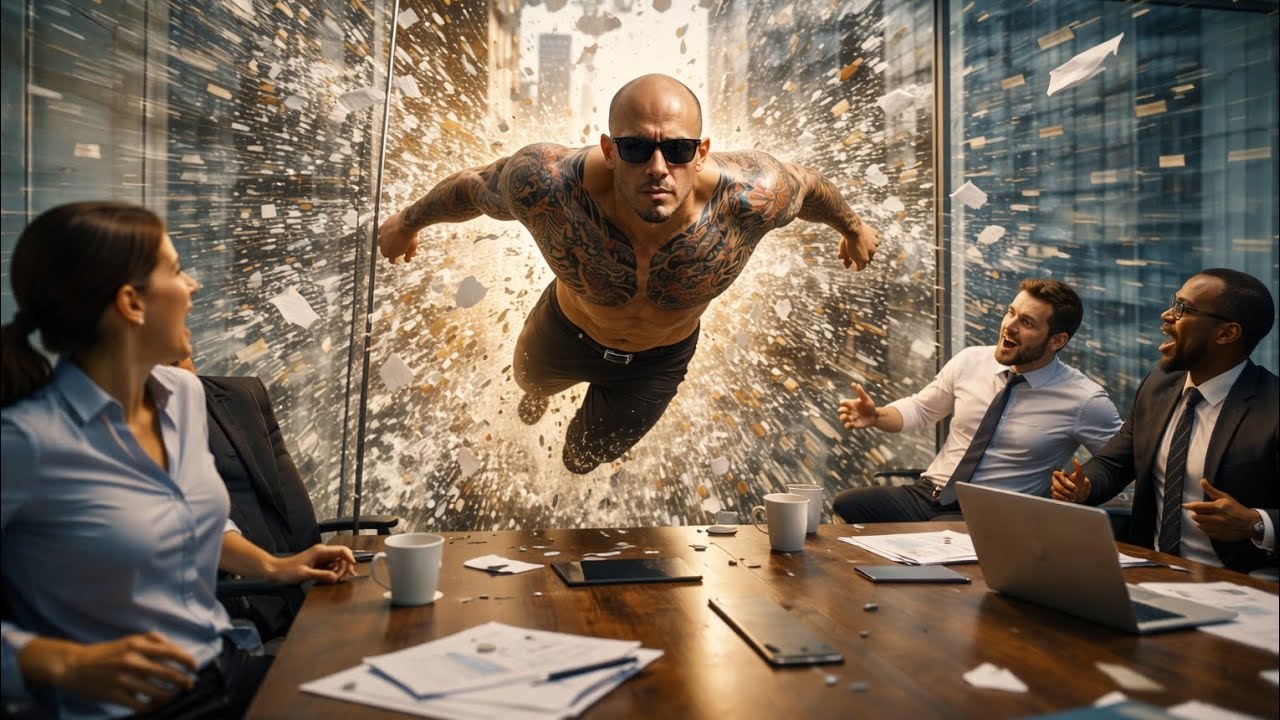 Superhero Crashes Into Office Meeting | AI Superpower Comedy Video | Funny AI Short Film