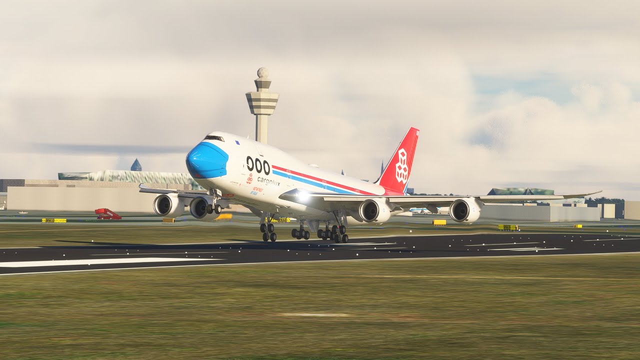 Heavy Weight Landing! Cargolux 747 at Frankfurt Airport