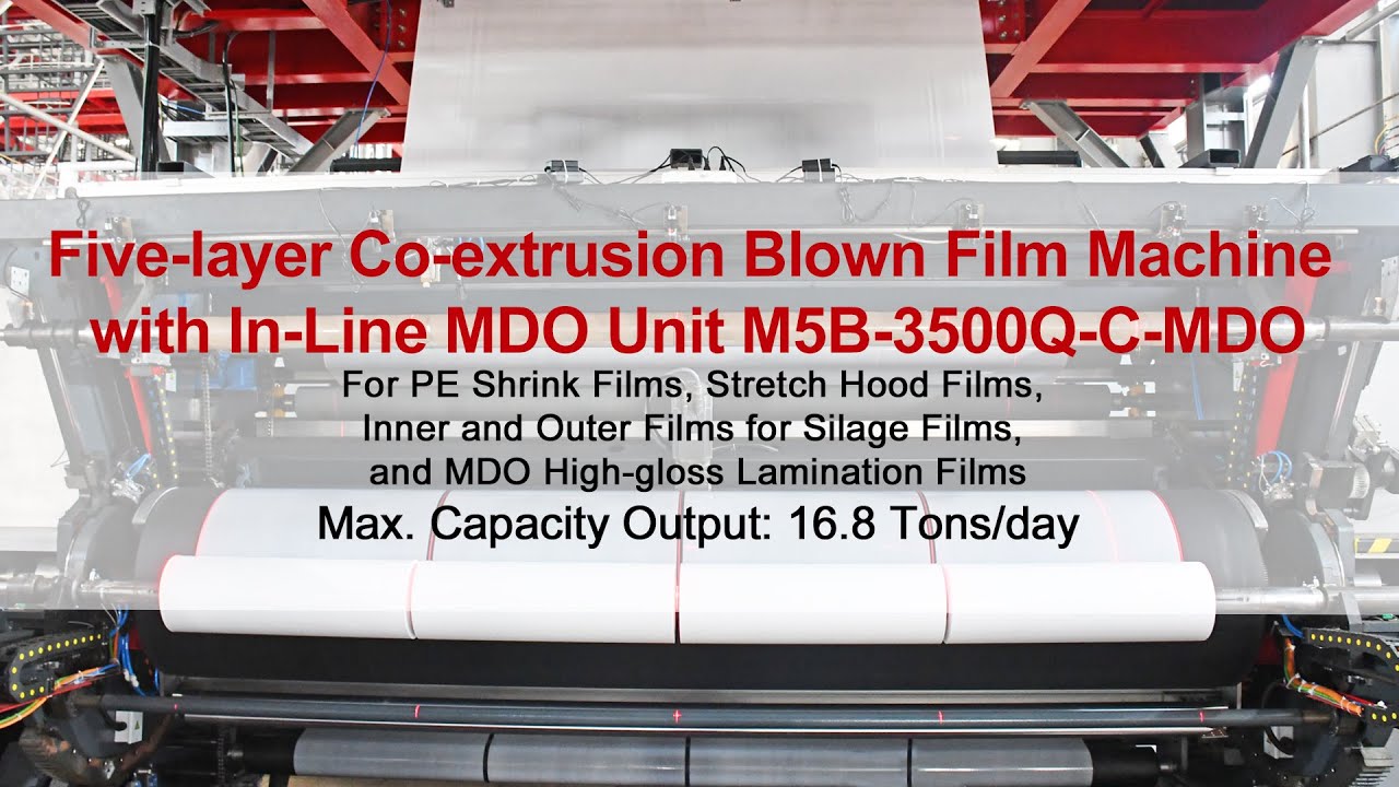 JINMING Classic X™ 5-Layer Co-extrusion Blown Film Machine with In-line MDO Unit（M5B-3500Q-C-MDO）