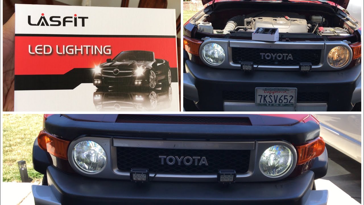 Как установить светодиодную фару на FJ Cruiser от Lasfit Как заменить штатную лампу на светодиодн...