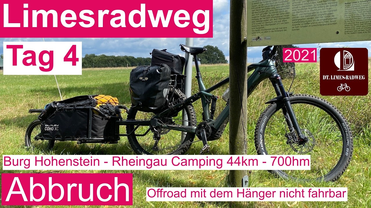 Limesradweg Tag 4  mit dem Burley Coho XC Einspurlastenanhänger