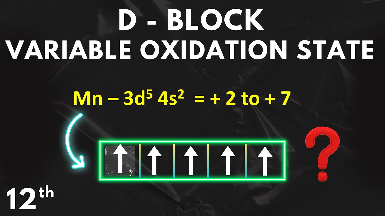 Why do transition elements form variable oxidation state | Oxidation state in d block | class 12 CWM