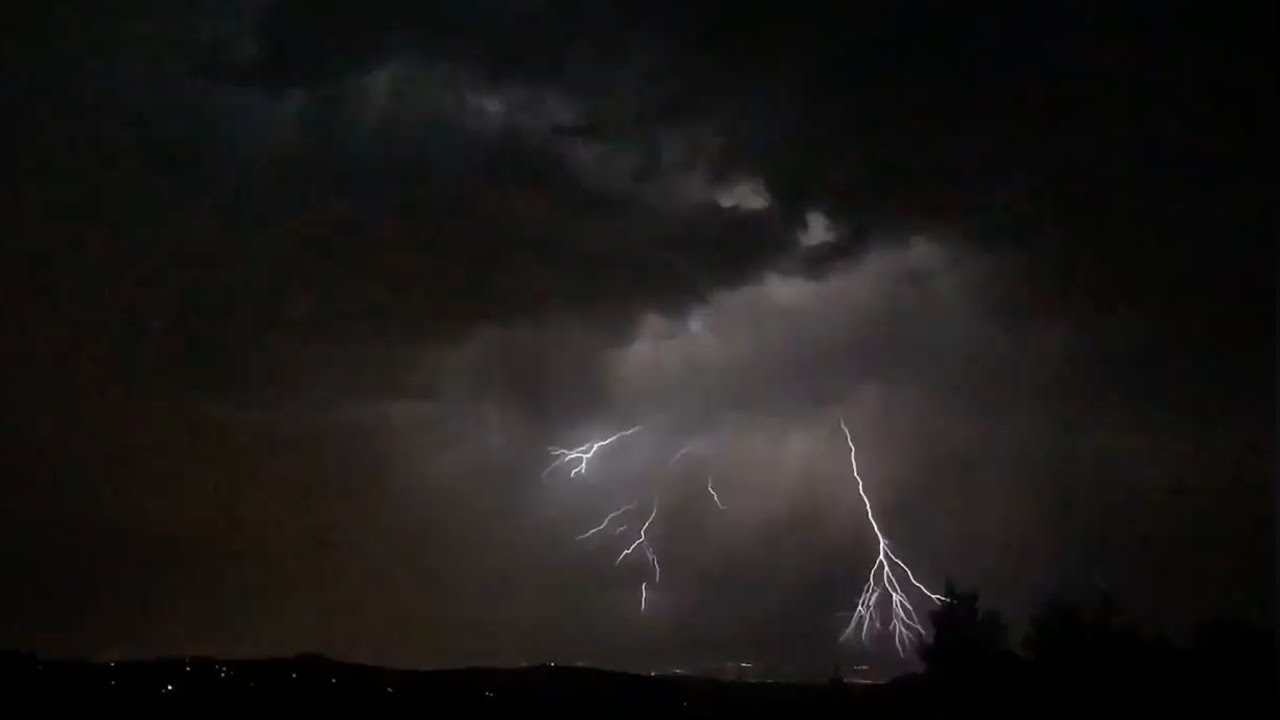 INCREDIBLE forked lightning over Denver tonight