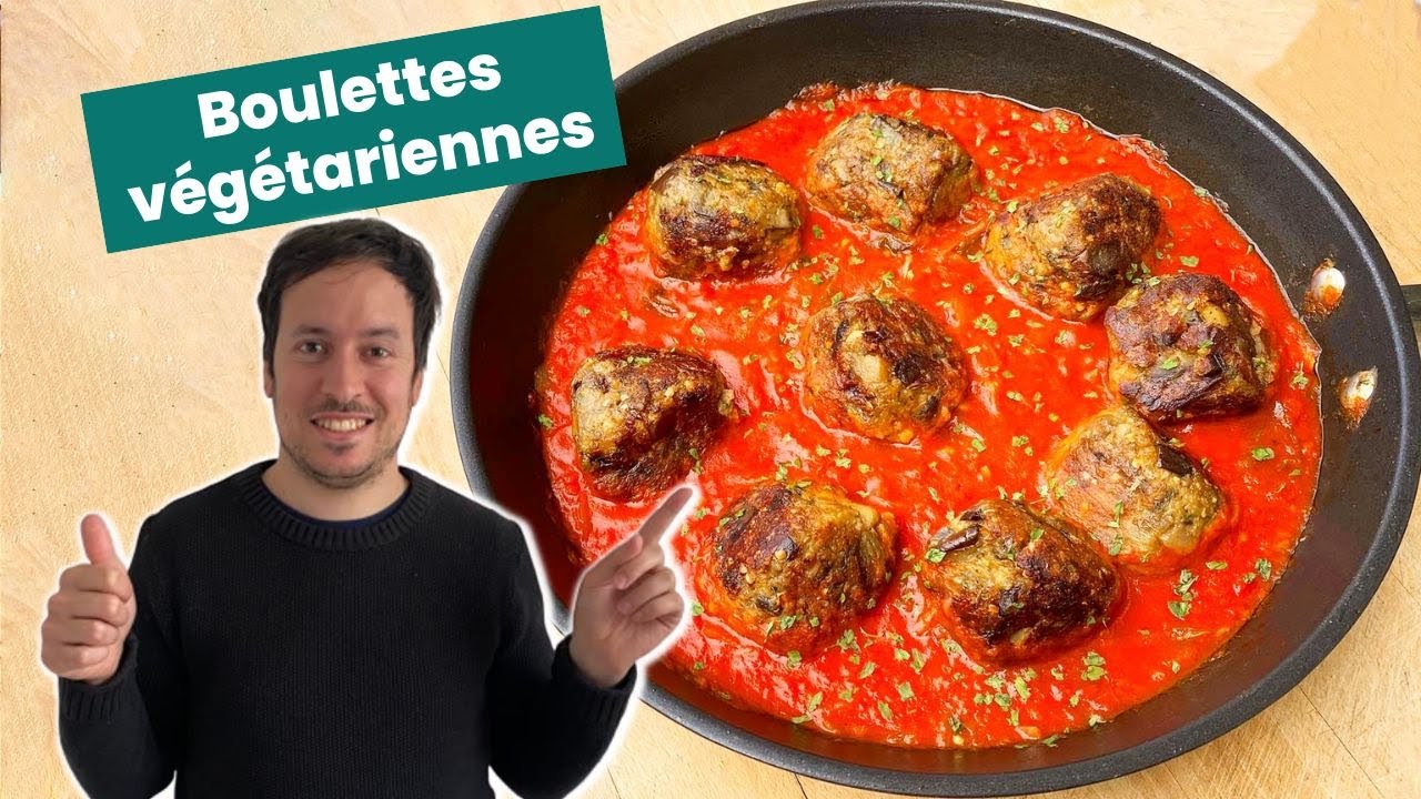 Boulettes végétariennes sans viande accompagnées d'une sauce tomate - Recette facile