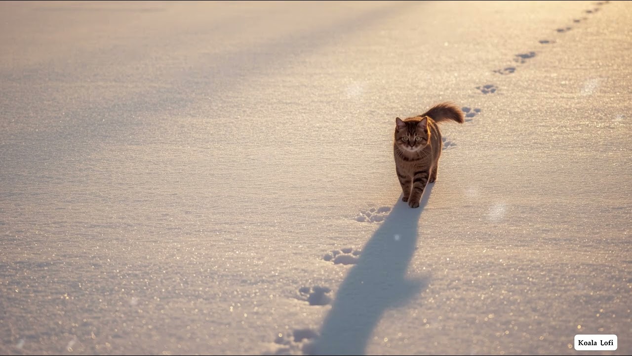 Chilled Winter Morning Vibes ❄️ | Lofi Beats to Relax, Study & Unwind | Cat Walking Through Snow at