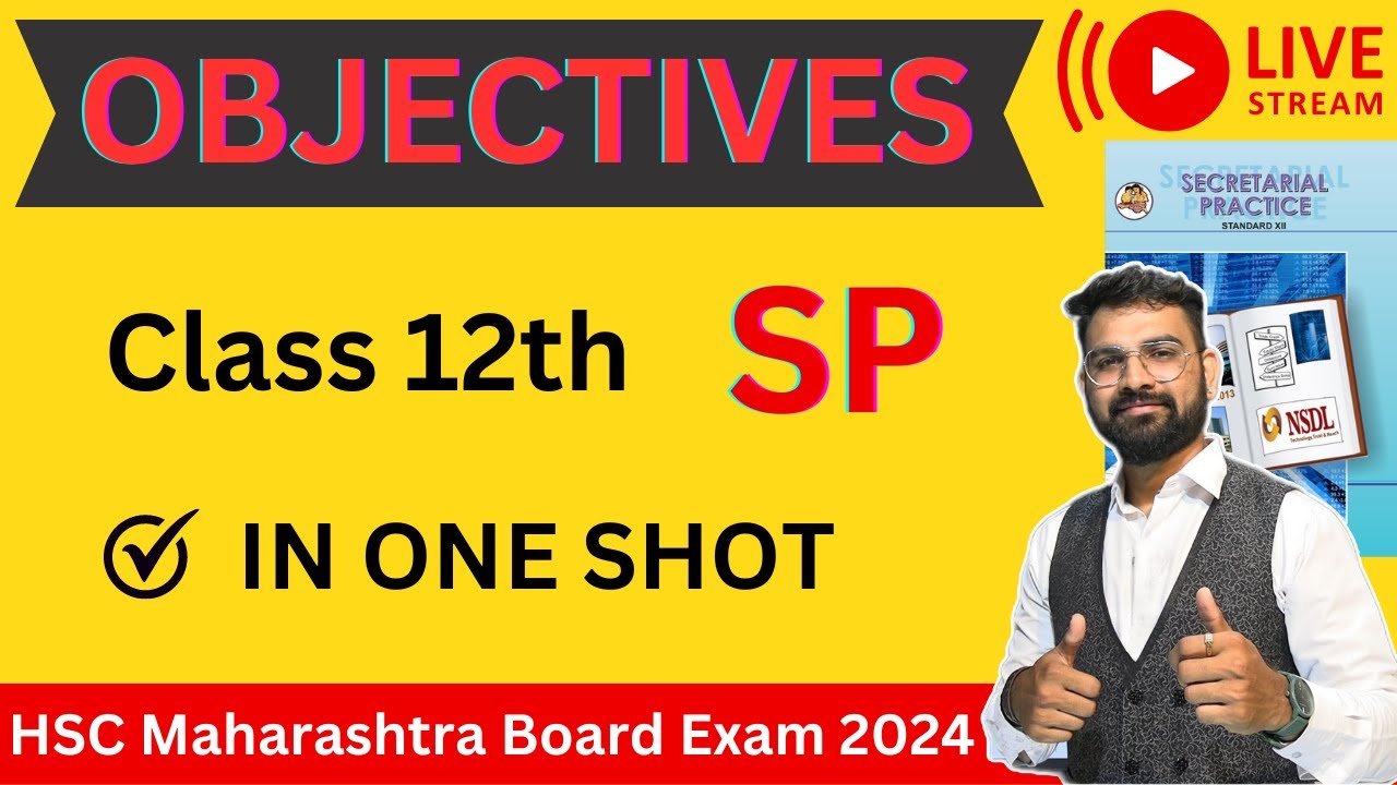 Objectives of SP | Class 12th | One Shot Video | HSC Maharashtra Board Exam 2024 | Hiren Sir |
