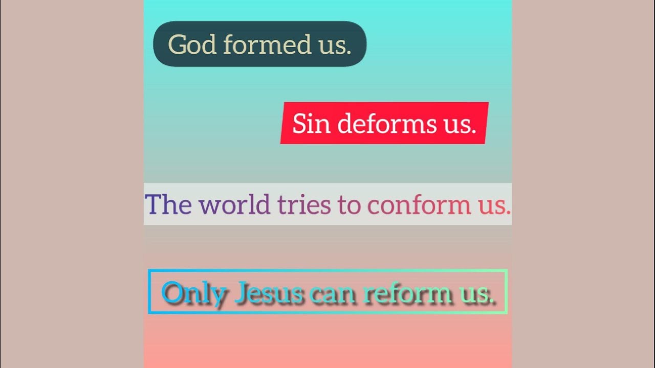 Only Jesus Can Reform Us