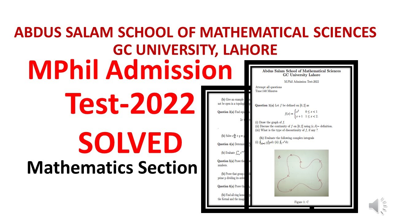 MPhil || Admission Test || ASSMS || 2022 ||