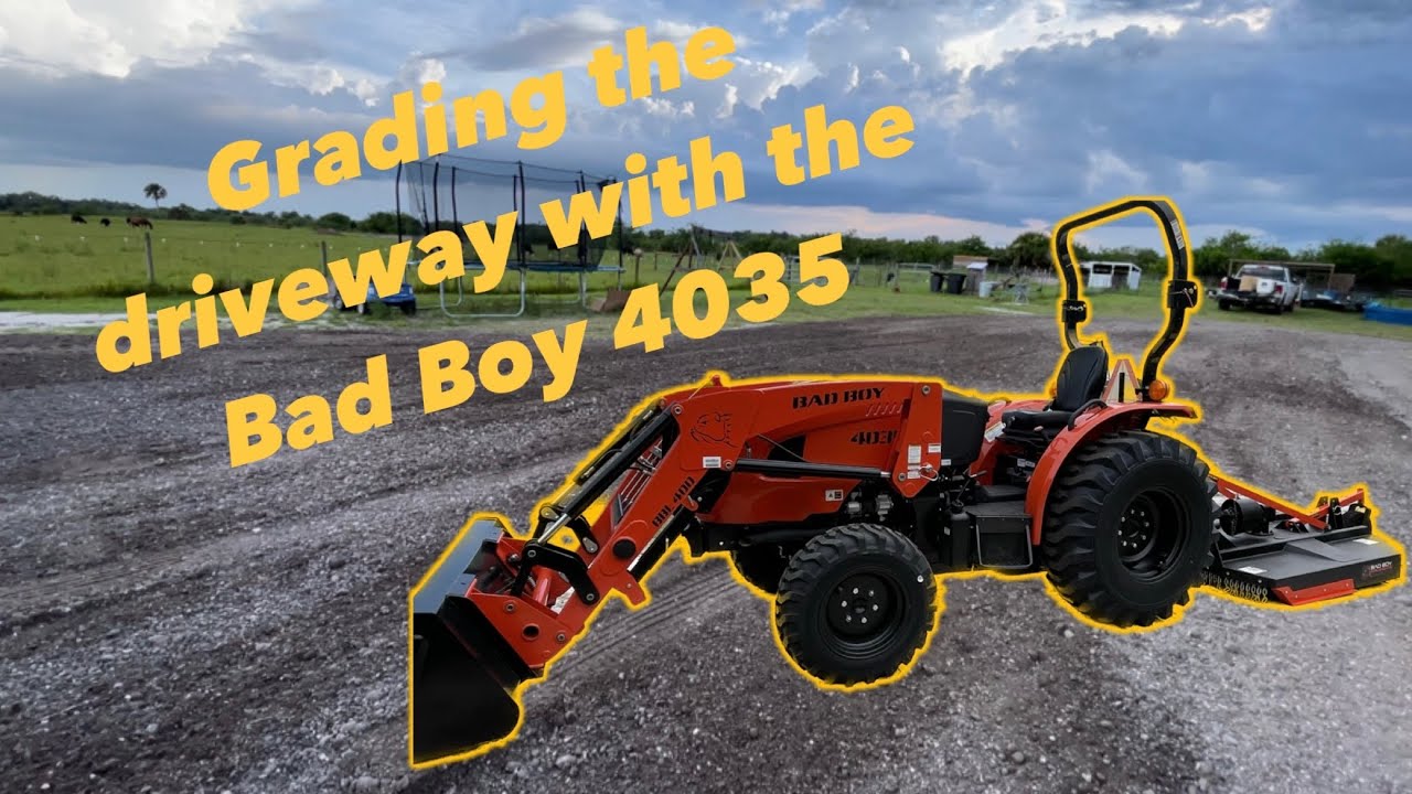 In this video we use the Bad Boy 4035 to spread millings to extend our driveway #review