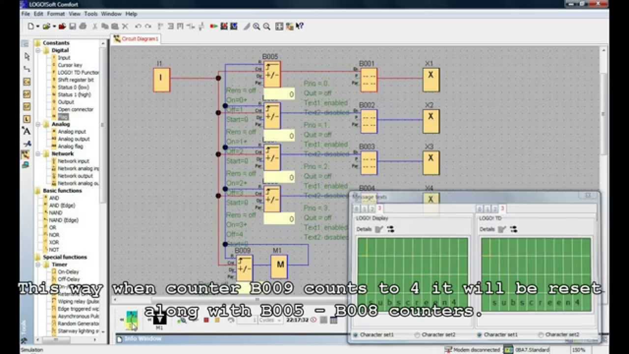 Siemens Logo tutorial - menu/subscreens in LOGO display.
