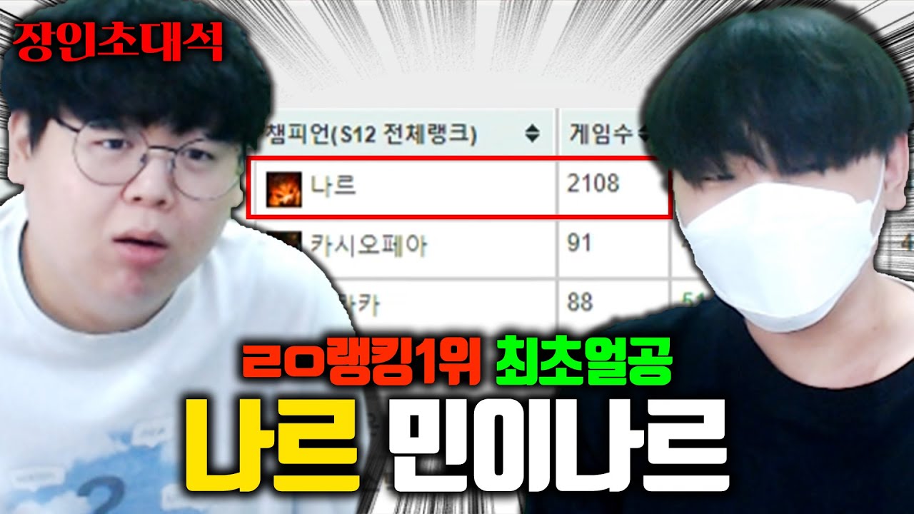 얼굴 최초공개, 나르 전세계 1위 민이나르 장인초대석 [테스터훈]