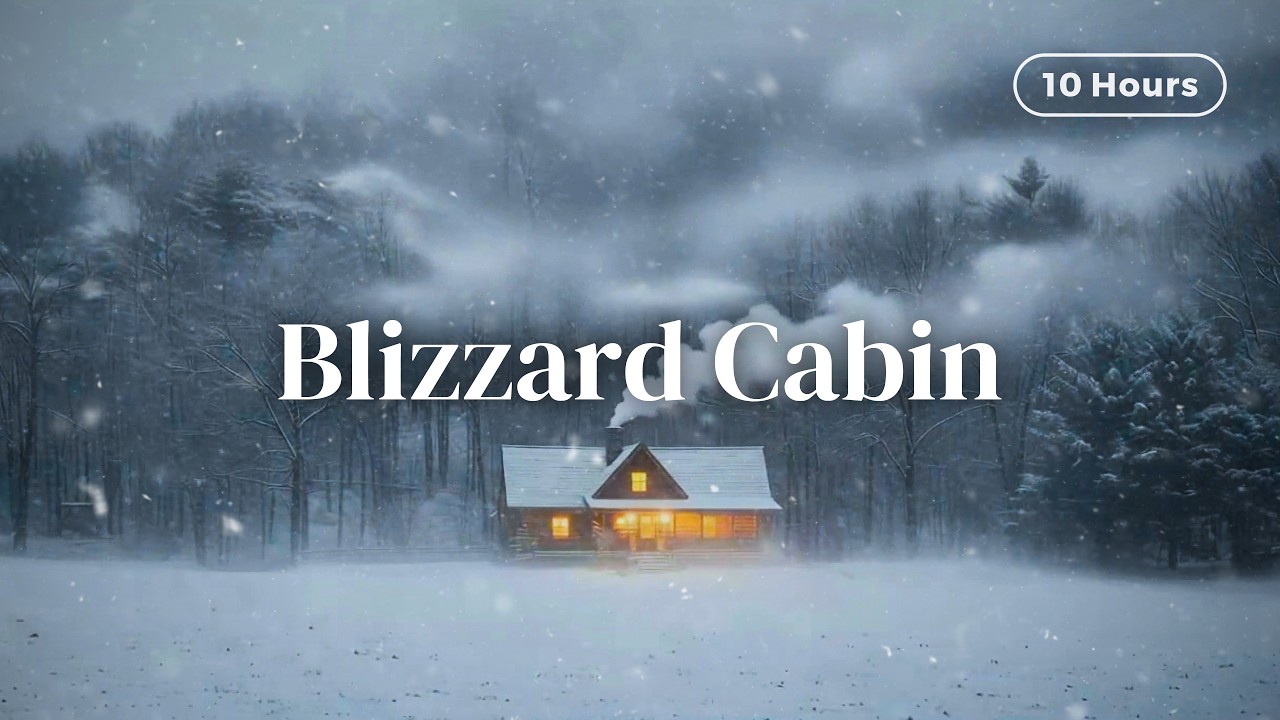Blizzard at the Cabin ❄️ Howling Wind & Winter Storm Sounds for Sleep (10 Hours)