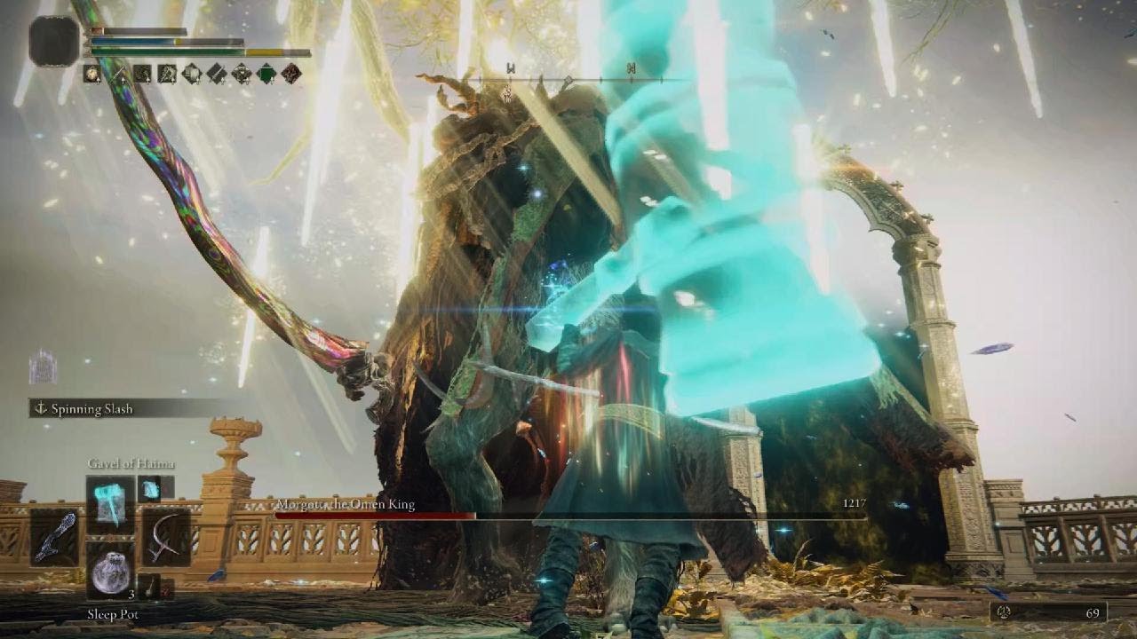 Arcane Sorcerer hammers Morgott the Omen King (no damage)