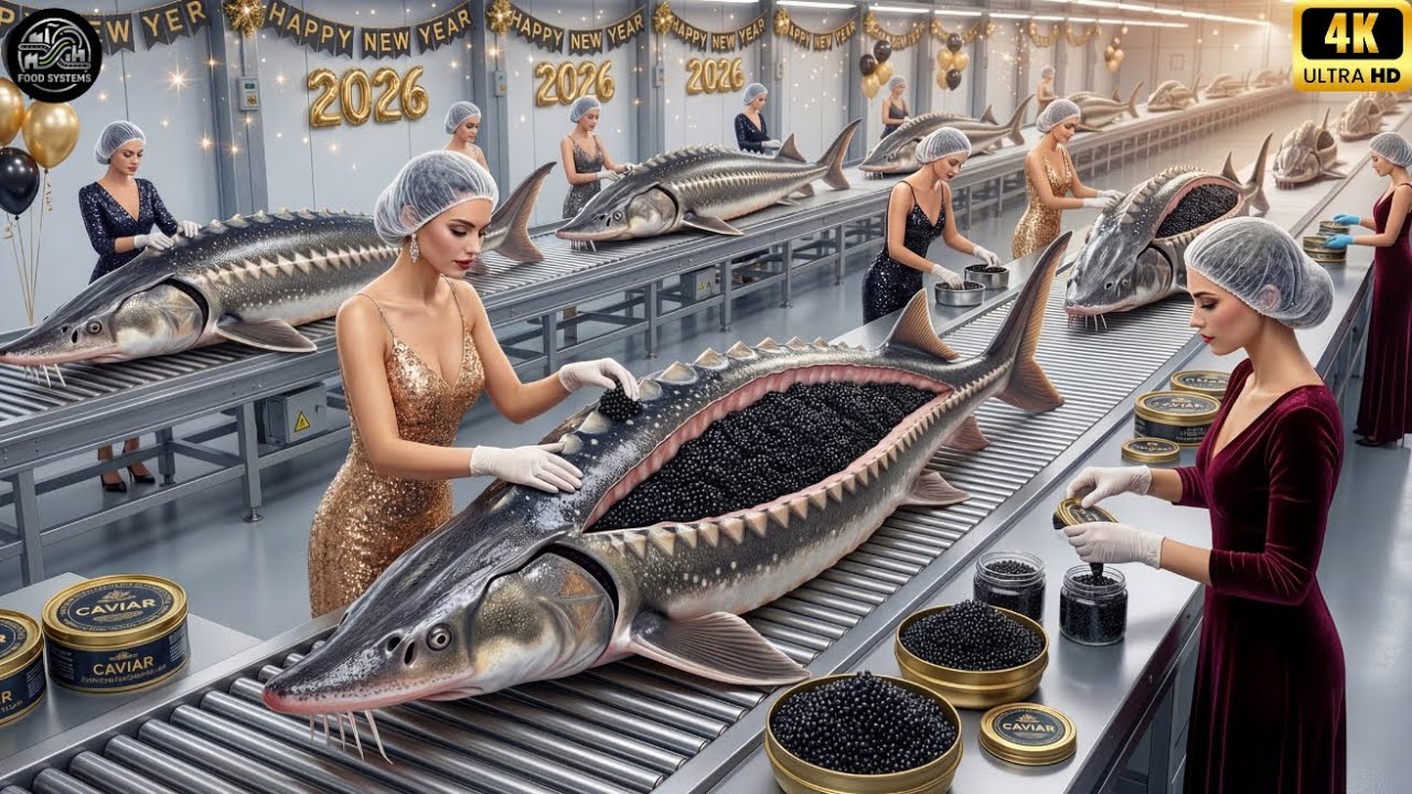 How Premium Caviar Is Made  - Inside a Luxury Sturgeon Fish Caviar (Full Process)
