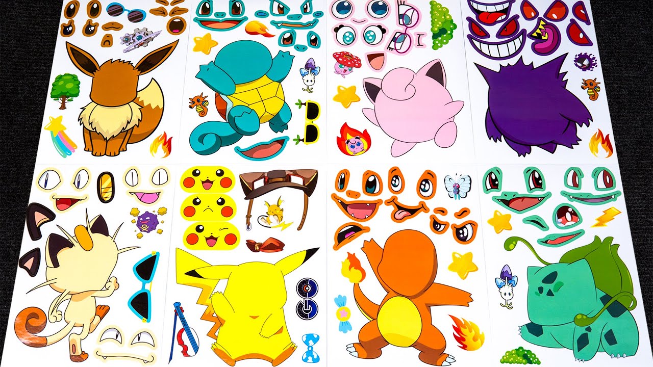 POKEMON STICKER BOOK MAKEOVER ⚡🧩 | STICKER ADVENTURE WITH PIKACHU, CHARMANDER & SQUIRTLE!