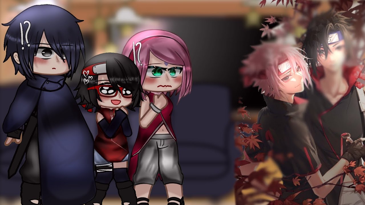 sasusaku family react to the Uchiha twins ll bit of 🍅sasusaku🌸 ll