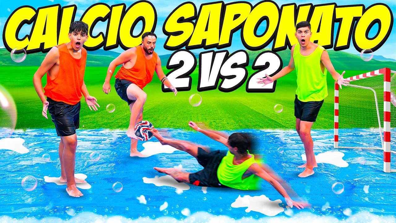 💦 2 vs 2 CALCIO SAPONATO in VILLA!! 🏡