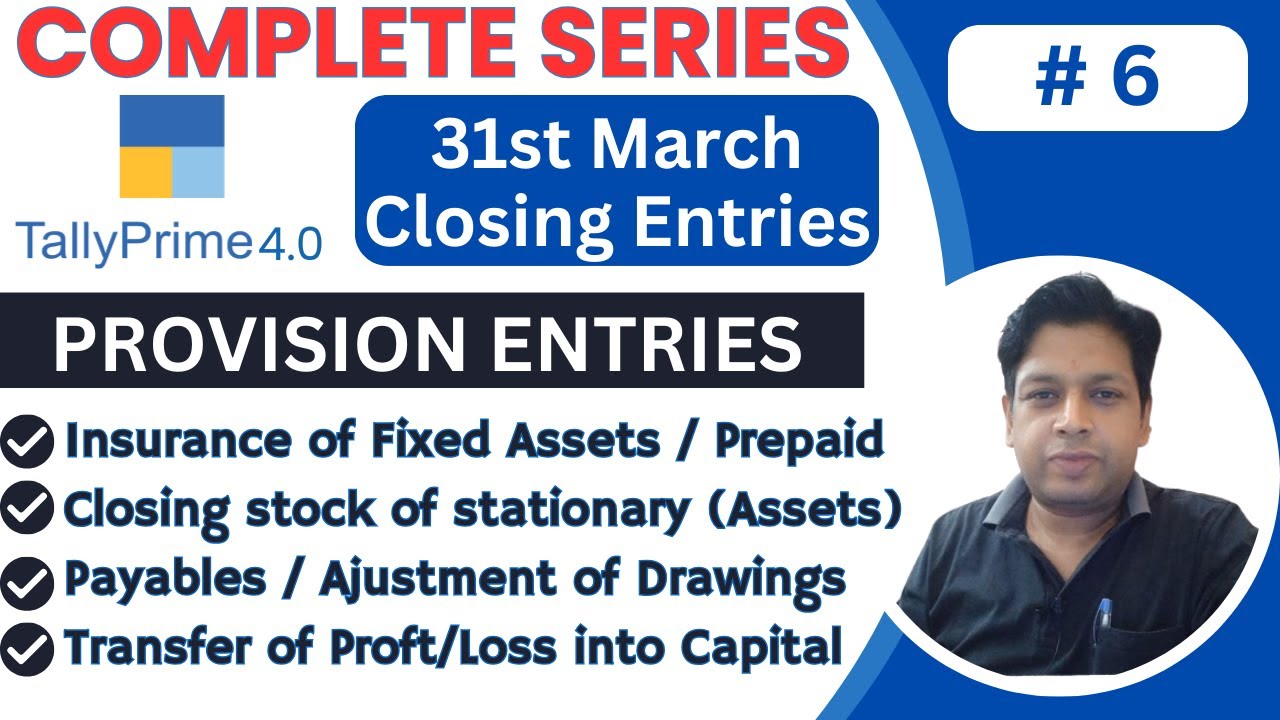 Tally Prime 4.0 || Journal/Provision Entries with example || Adjustments Entries || #tallytutorial