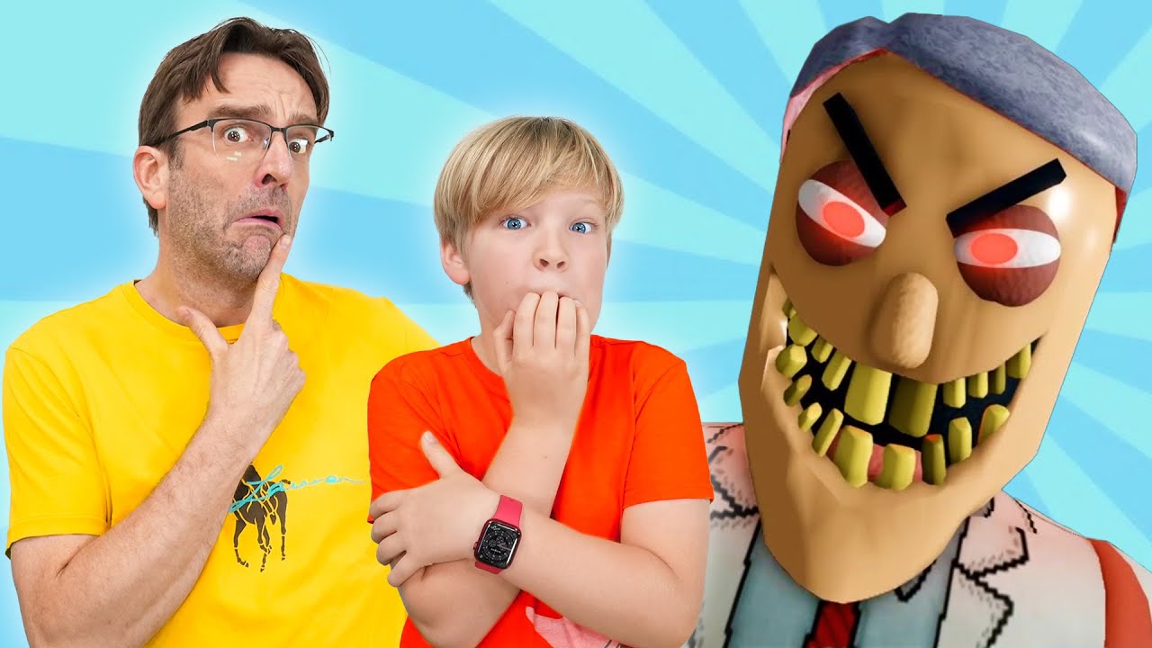 Dad & Akim play Roblox - Escape Bob the Dentist! (Scary Obby)