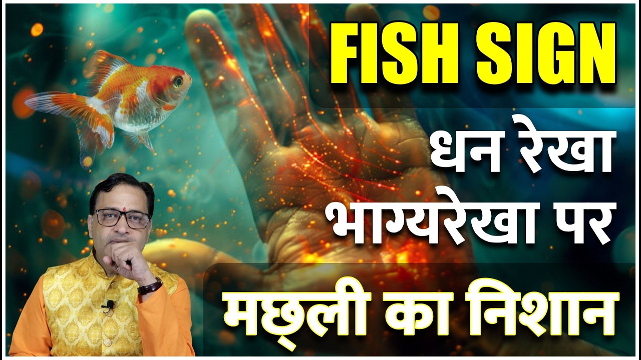 धन रेखा भाग्यरेखा पर FISH SIGN / Bhagy Rekha Par FISH Sign