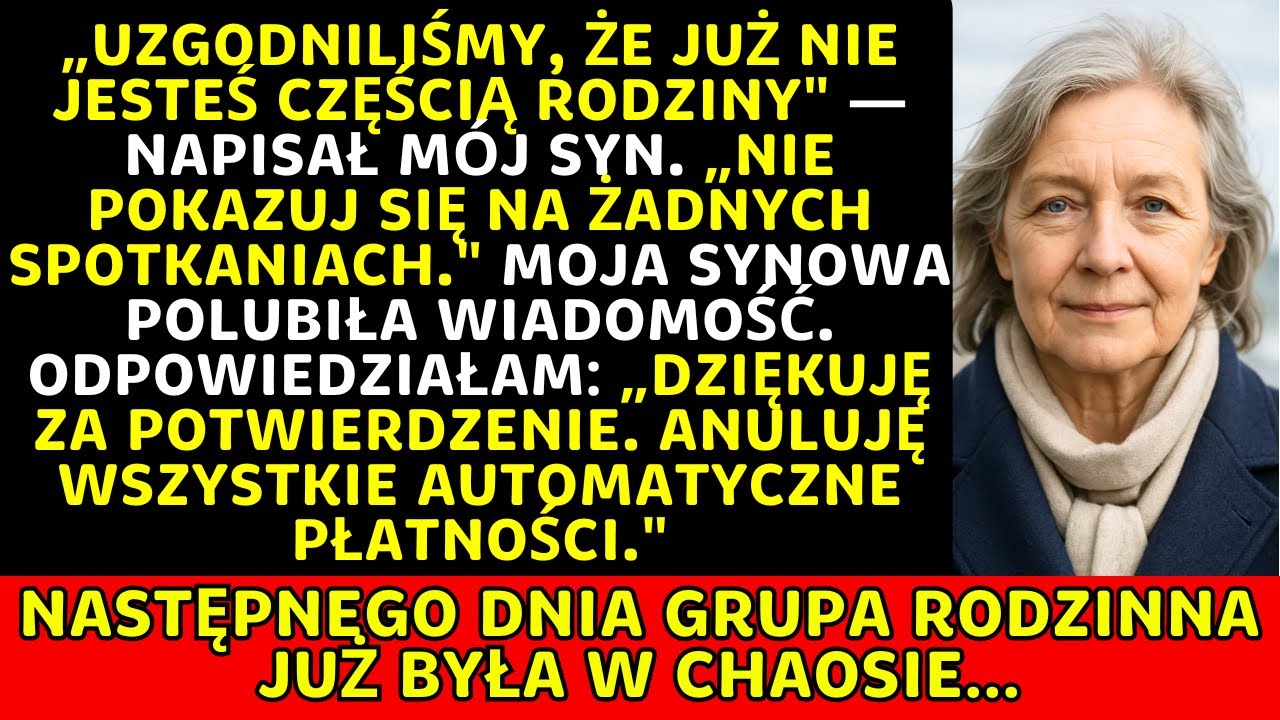 Mój syn powiedział, że nie należę już do rodziny — więc cofnęłam pieniądze, które ich utrzymywały…