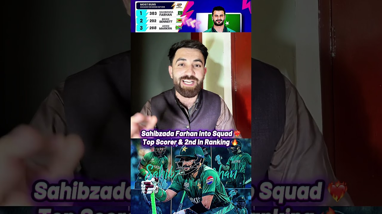 Sahibzada Farhan into Pakistan ODI squad reaction videos #sahibzadafarhan #cricketteam