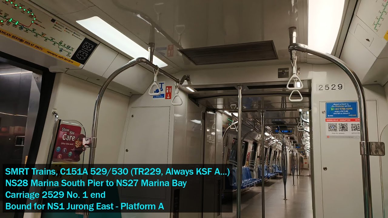[Always KSF A...] SMRT Trains - Joyride on KSF C151A 529/530 from NS28 Marina South Pier → NS27 MRB