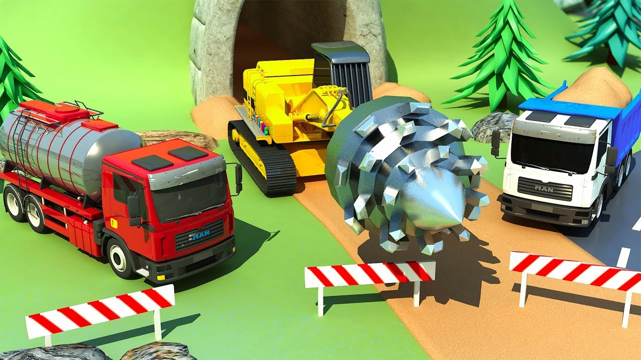 Construire le tunnel avec Vehicule de construction Percer Bulldozer et Camion