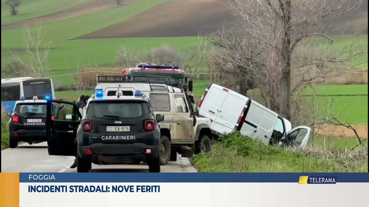 FOGGIA INCIDENTI STRADALI NOVE FERITI