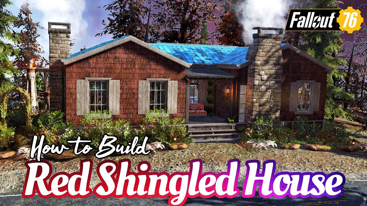 I built a Red Shingled House w/ New Build Kit Showcase & How to Build Tutorial #fallout76